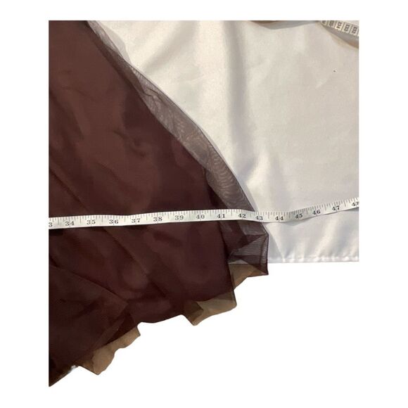 KM COLLECTIONS Women’s Brown Spaghetti Sleeves Maxi Dress Size 10 - Picture 12 of 14